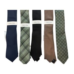 Calvin Klein Necktie Mens One Size Ties Various Colors and Patterns New lot of 5